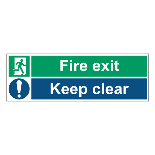 VSafety Fire Exit-Schild – 450x150 Mm, Transparenter Kunststoff, Nach EN ISO 7010