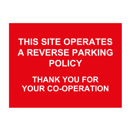 General Site Signage - 'This Site Operates Reverse Parking'