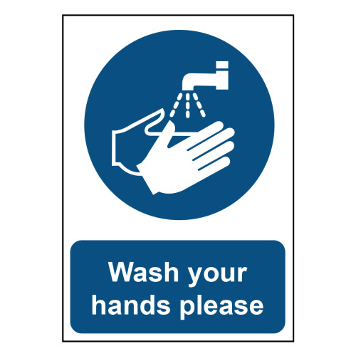 Wash your hands please - 1.2mm Recyclable PP (297 x 420mm)
