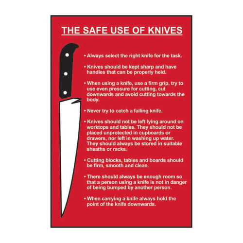 The safe use of knives (Information) - Self Adhesive PP (200 x 300mm)