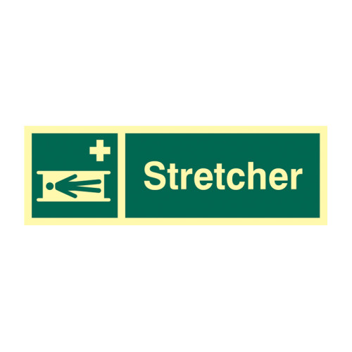 'Stretcher' Sign, Flexible Photoluminescent Vinyl (300mm x 100mm)