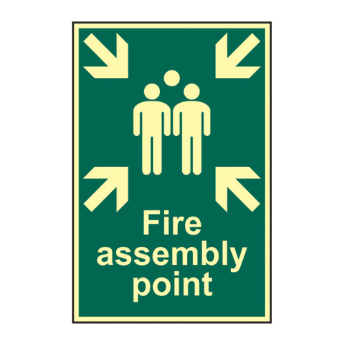 'Assembly Point' Sign, Flexible Photoluminescent Vinyl (200mm x 300mm)
