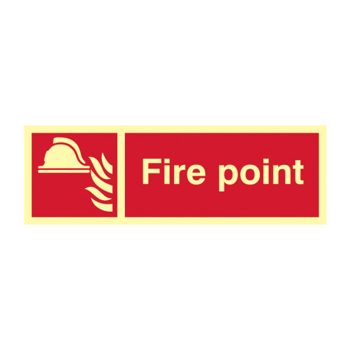 'Fire Point' Sign, Flexible Photoluminescent Vinyl (300mm x 100mm)