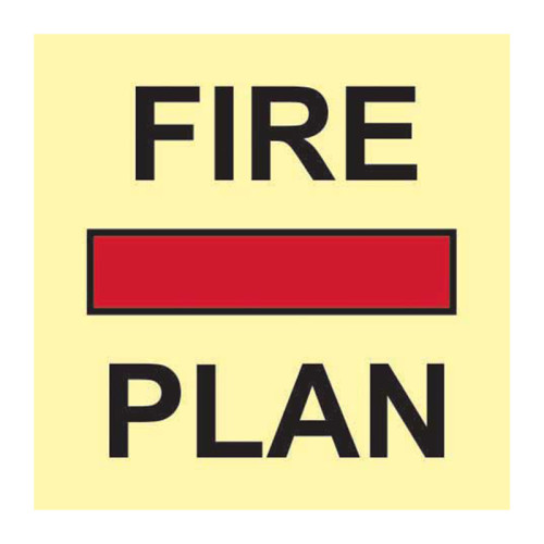 'Fire Control Plan' Sign, 1.3mm Self-Adhesive Rigid Photoluminescent Board (150mm x 150mm)