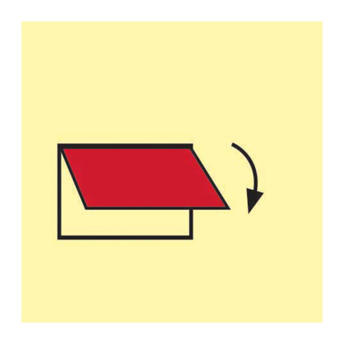 'Closing Appliance for Exterior' Sign, 1.3mm Self-Adhesive Rigid Photoluminescent Board (150mm x 150mm)