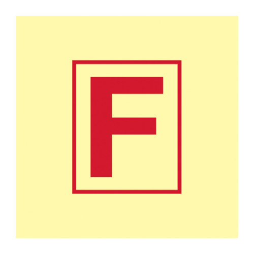 'Fire Station' Sign, 1.3mm Rigid Self-Adhesive Photoluminescent (150mm x 150mm)