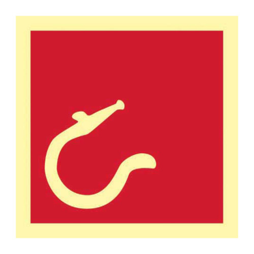 'Hose Box With Spray Set' Sign, Flexible Photoluminescent Vinyl (150mm x 150mm)