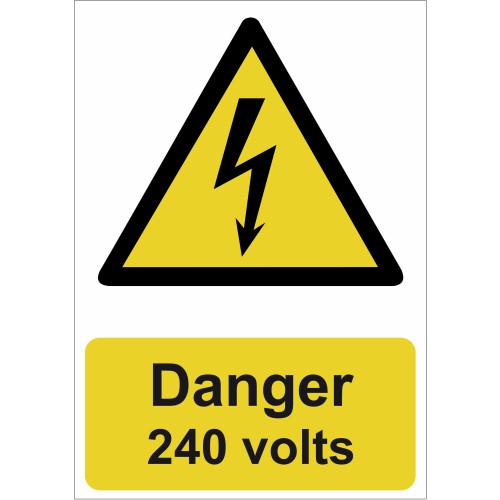 Danger 240 volts - SAV (210 x 148mm) 17338