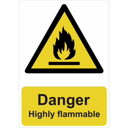 Danger Highly flammable - RPVC (148 x 210mm) 17381