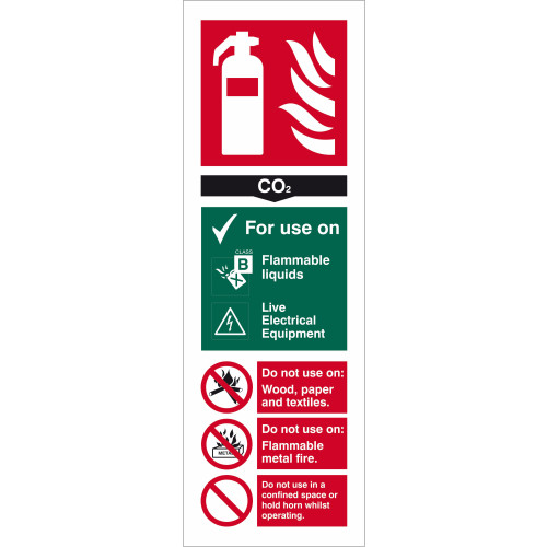 CO2 Extinguisher - RPVC (300 x 100mm) 17396