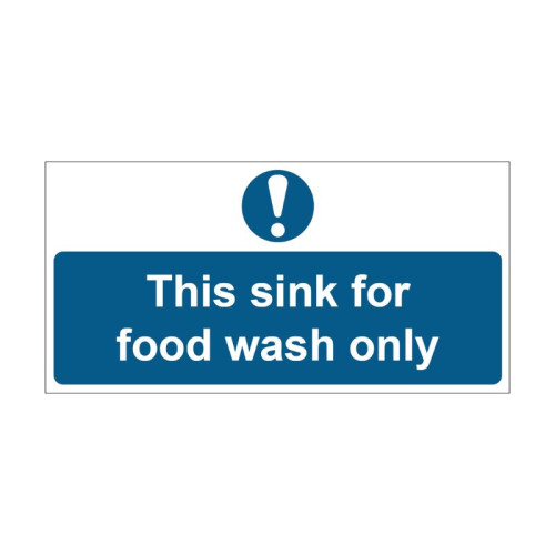 This Sink For Food Wash Only - SAV (200 x 100mm)