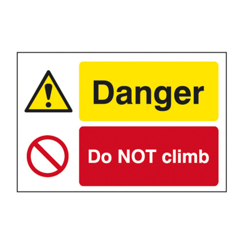 'Danger Do Not Climb' Sign, Foamed PVC Board (600mm x 400mm)
