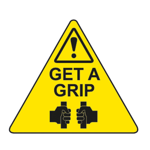 'Get A Grip' Triangle Sign, Aluminium Composite Panel (190mm x 190mm)