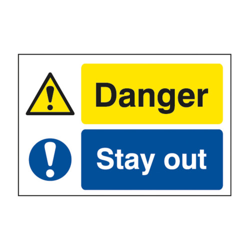 'Danger Stay Out' Sign, Foamed PVC Board (600mm x 400mm)