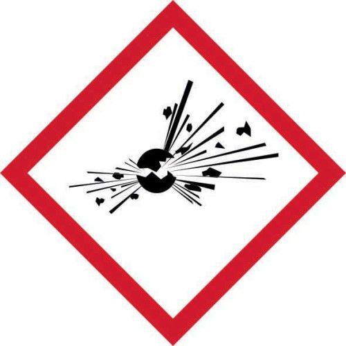 'GHS Explosive Symbol' Labels, Self-Adhesive Vinyl, (50mm x 50mm) Pack of 10