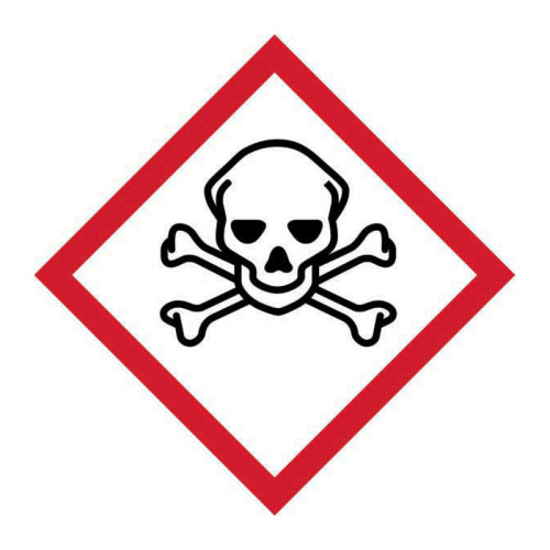 'GHS Skull & Cross Bones Symbol' Label, Self-Adhesive Vinyl, (100mm x 100mm)