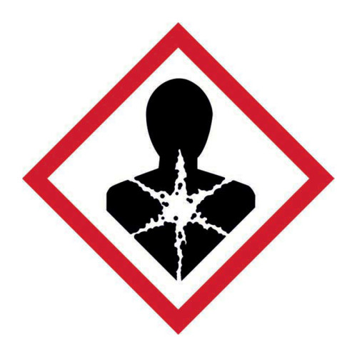 'GHS Health Hazard Symbol' Label, Self-Adhesive Vinyl, (100mm x 100mm)