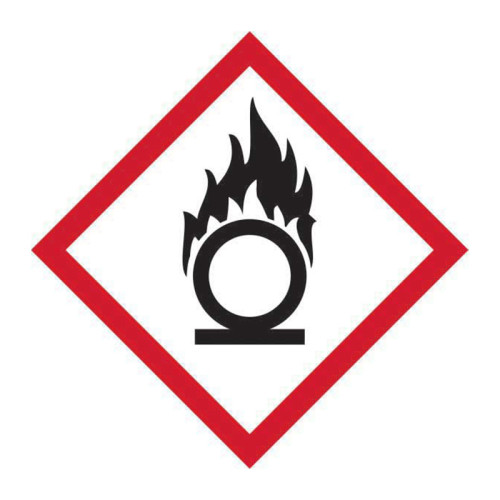'GHS Oxidising Symbol' Label, Self-Adhesive Vinyl, (100mm x 100mm)