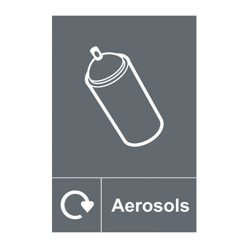 'Aerosols Recycling' Sign, Self-Adhesive Vinyl (200mm x 300mm)