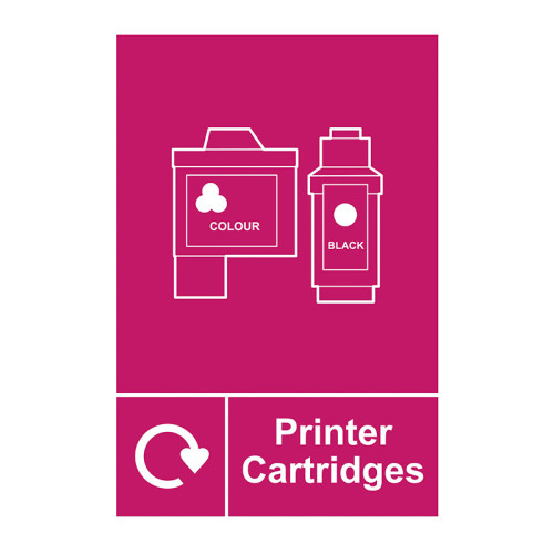 'Printer Cartridges Recycling' Sign, Self-Adhesive Vinyl (150mm x 200mm)