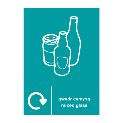 Recycling Welsh / English: Mixed glass - SAV