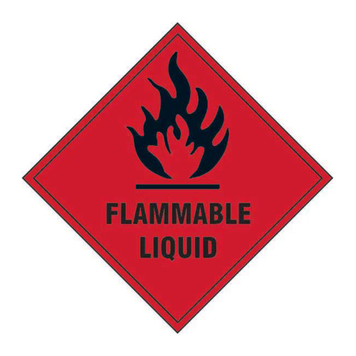 'Flammable Liquid' Label, Self-Adhesive Vinyl, (200mm x 200mm)