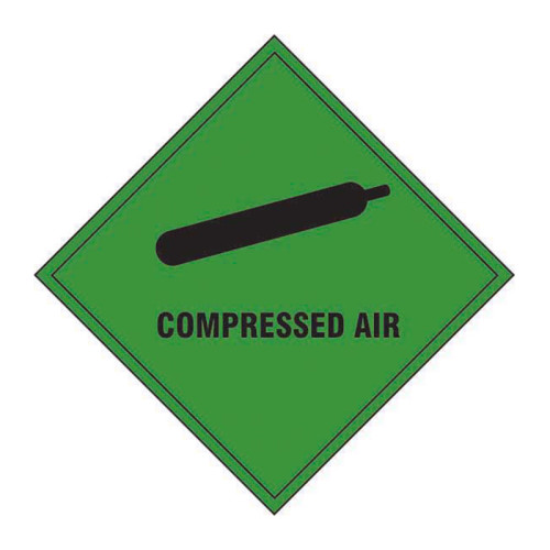 'Compressed Air' Label, Self-Adhesive Vinyl, (100mm x 100mm)