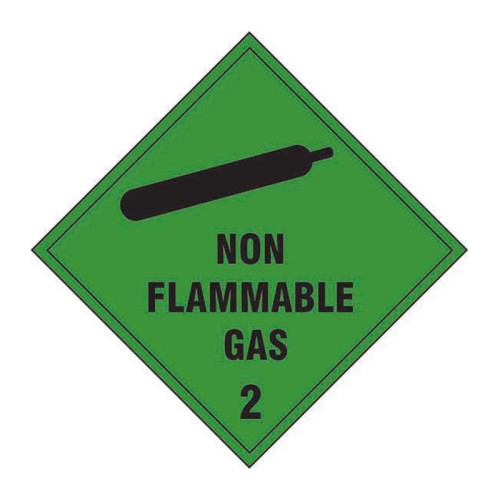 'Non Flammable Gas 2' Label, Self-Adhesive Vinyl, (200mm x 200mm)