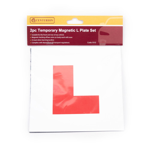 Magnetic 'L' Car Learner Plates, 178mm x 178mm, Pack of 2