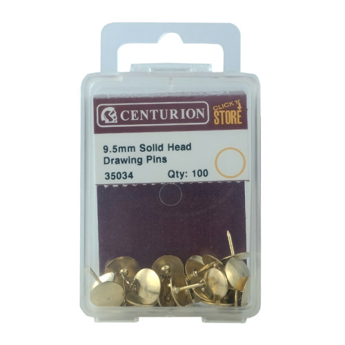 9.5mm Solid Head Drawing Pin 100pk