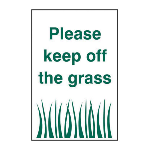 'Please Keep Off The Grass' Sign, Vandal Resistant Polycarbonate, (200mm x 300mm)