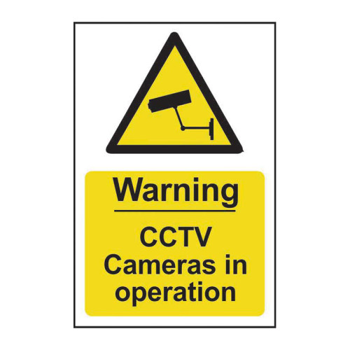 'Warning CCTV Cameras In Operation' Sign, Vandal Resistant Polycarbonate (200mm x 300mm)