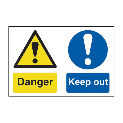 Danger Keep out - PP - 1.2mm Polypropylene Non Adhesive - Non Bagged - (600 x 400mm)