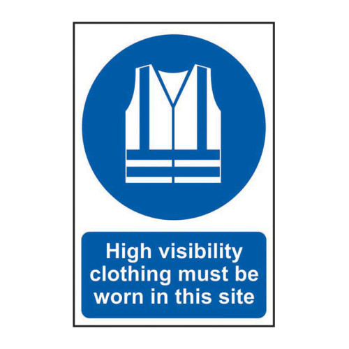 High visibility clothing must be worn in this site - PP - 1.2mm Polypropylene Non Adhesive - Non Bagged - (400 x 600mm)