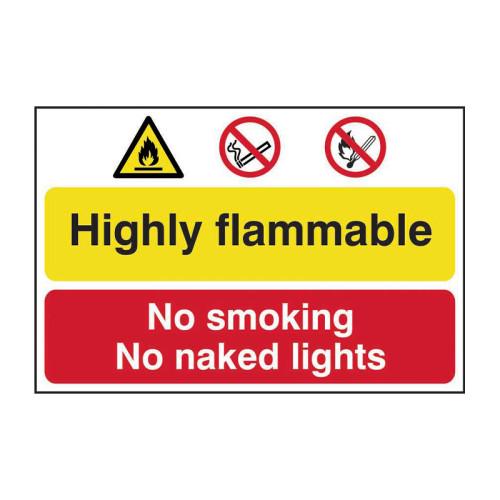 Highly flammable / No smoking or naked lights - PP - 1.2mm Polypropylene Non Adhesive - Non Bagged - (600 x 400mm)