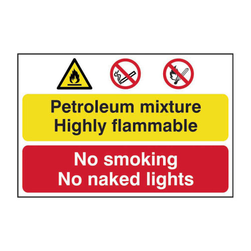 Petroleum mixture / No smoking - PP - 1.2mm Polypropylene Non Adhesive - Non Bagged - (600 x 400mm)