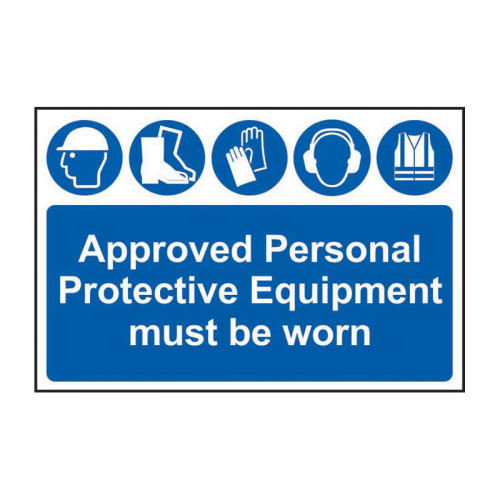 Approved Personal Protective Equipment must be worn - PP - 1.2mm Polypropylene Non Adhesive - Non Bagged - (600 x 400mm)