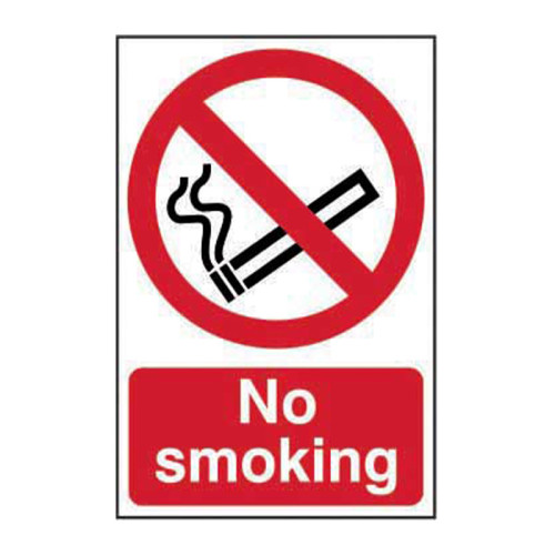 No smoking - PP - 1.2mm Polypropylene Non Adhesive - Non Bagged - (400 x 600mm)