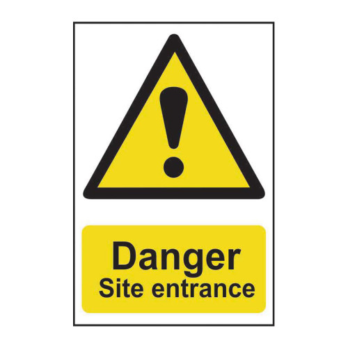 Danger Site entrance - PP - 1.2mm Polypropylene Non Adhesive - Non Bagged - (400 x 600mm)