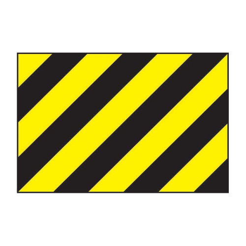 Black & yellow warning panel - PP - 1.2mm Polypropylene Non Adhesive - Non Bagged - (600 x 400mm)