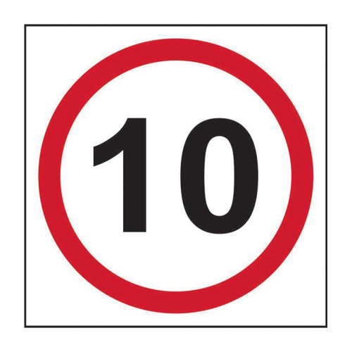 '10mph Speed Limit' Sign, 3mm Foamex Board, (400mm x 400mm)