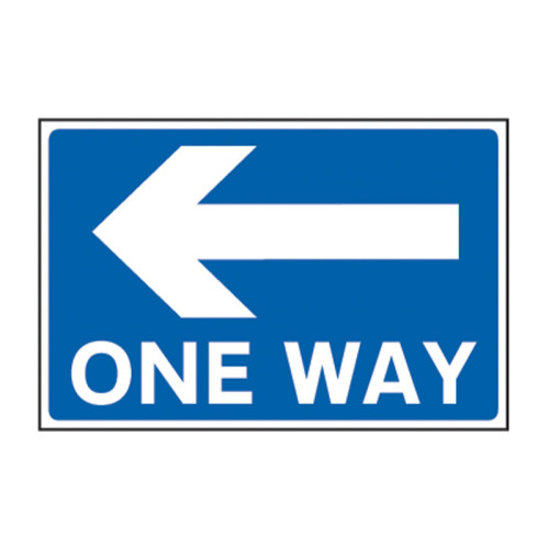 'One Way Arrow Left' Sign, 3mm Foamex PVC Board (600mm x 400mm)