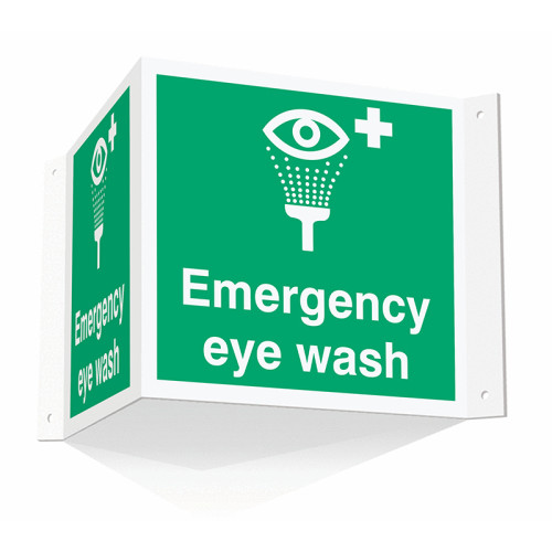 Emergency eye wash (Projection sign) 1.2mm Recyclable PP (200mm face)