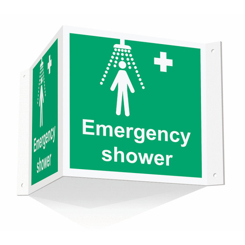 Emergency shower (Projection sign) 1.2mm Recyclable PP (200mm face)