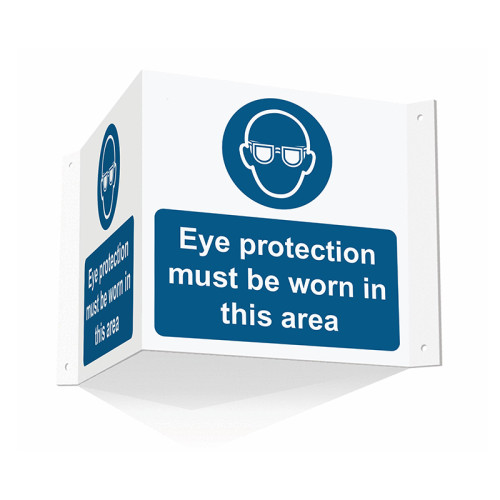 Eye Protection Must Be Worn In This Area (Projection sign) - PP (200mm face)