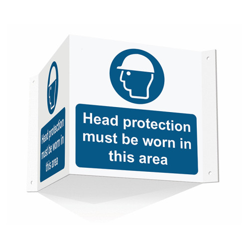 Head Protection Must Be Worn In This Area (Projection sign) - PP (200mm face)