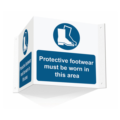 Safety Boots Must Be Worn In This Area (Projection sign) - PP (200mm face)