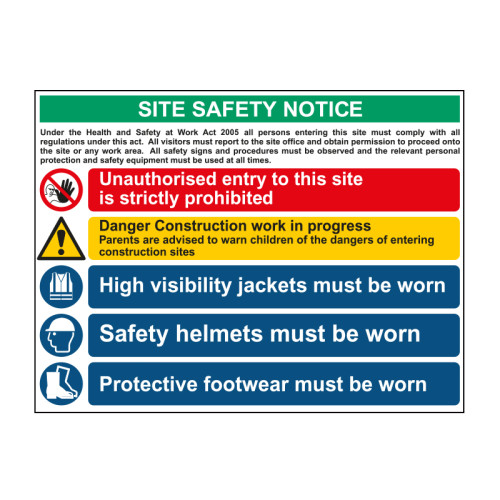 Irish site safety notice - FMX (800 x 600mm)
