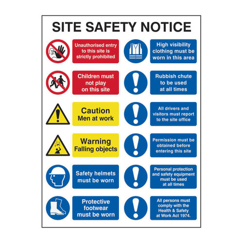 'Composite Site Safety Notice', 3mm Foamex Board, (600mm x 800mm)