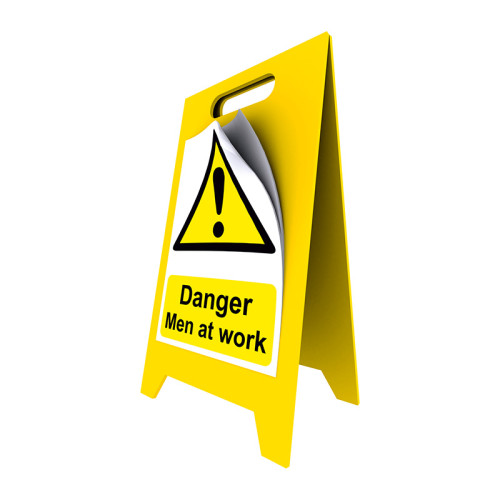 Blank Floor Stand (Yellow) with Pack of Signs